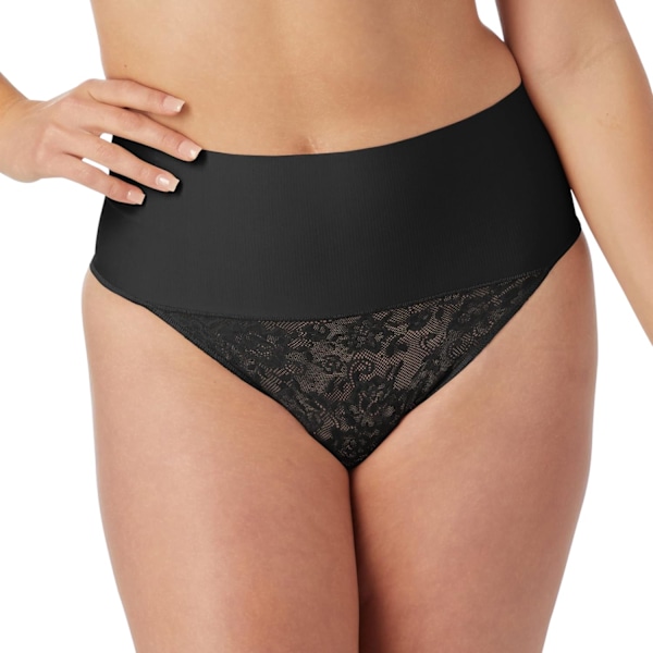 2025 Senaste Modell Dam Shapewear Trosa, Tummy Control Underkläder, Andningsbar Stretch Spets Fast Kontroll Trosa Shapewear Svart