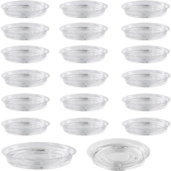 Genomskinliga Plastunderlägg för Växter - 20-pack, 15 cm