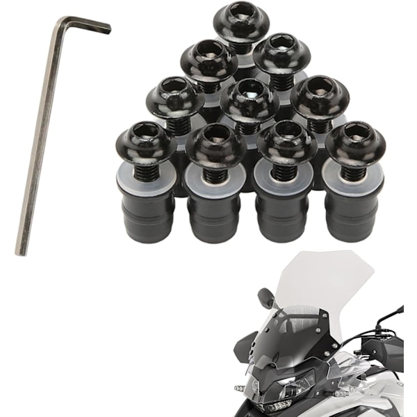 Vindruteskruvar Kit - Universella Vindruteskruvar för Motorcyklar (M5x16mm, 10-pack)