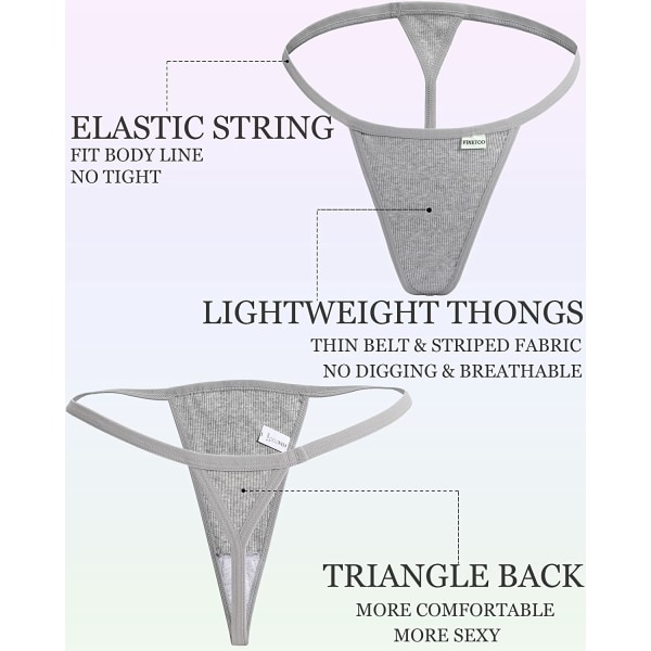 10-pack G-string T-backs för kvinnor, bomullsunderkläder, stretch Thongs-10pack L