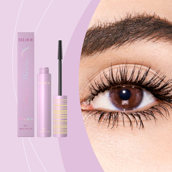 2025 Senaste Modell Brun Lång Böj Mascara Naturlig Skönhet Böj Svart Tjock Mild Mascara Färgar Inte Lätt