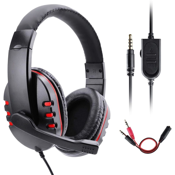 Spelheadset för PS4 Xbox One, PS4 Headset med mikrofon