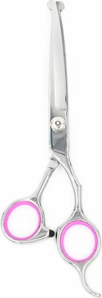 Buet hundesaks 19 cm sølv/rosa
