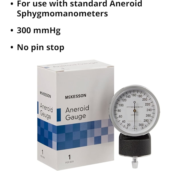 2025 Senaste Modell Blodtrycksmätare för Standard Aneroid Sfygmomanometrar, 300mmHg, No-Pin Stop, 1 Styck