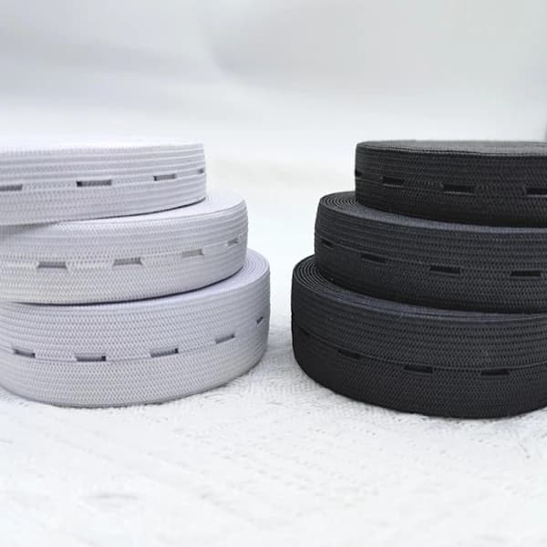 Elastisk knaphulsbånd elastikbånd, praktisk og alsidig sort bredde: 2 cm
