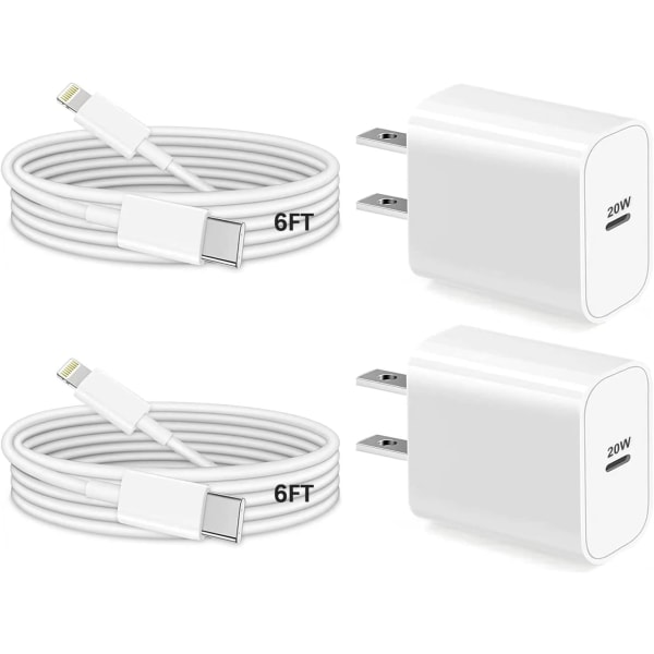 Iphone-laddare, [Apple Mfi Certified ] 2Pack 20W Pd Typ C