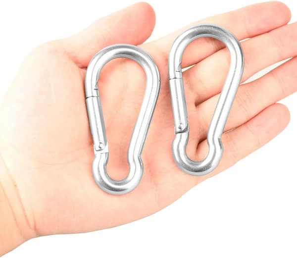 Kraftige karabinhager i rustfrit stål - 4 STK