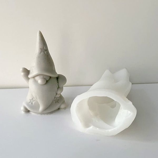 3D Tomte Epoxihartsform, Jultomte Silikonform Gnome F