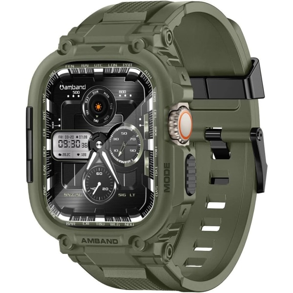 Case skärmskydd som är kompatibelt med Apple Watch Army Green 49mm