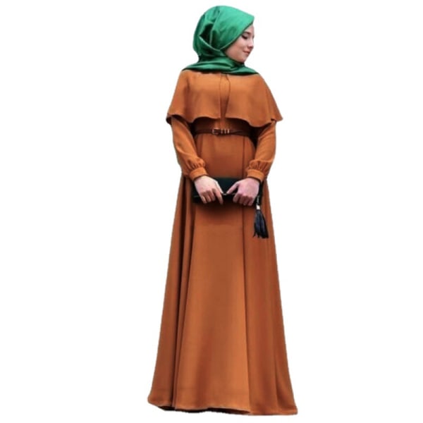 Muslim Cape Large Kläder för kvinnor med lång kjol coffee 2XL