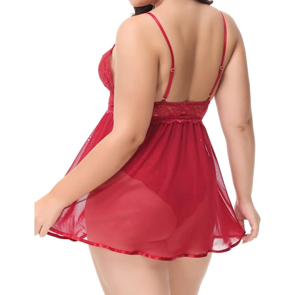2025 Senaste Modell Stora Storlekar Underkläder För Kvinnor Babydoll Spets Sexig Nattlinne Knäppning Gren Underkläder V-ringad Nattkläder L-4XL