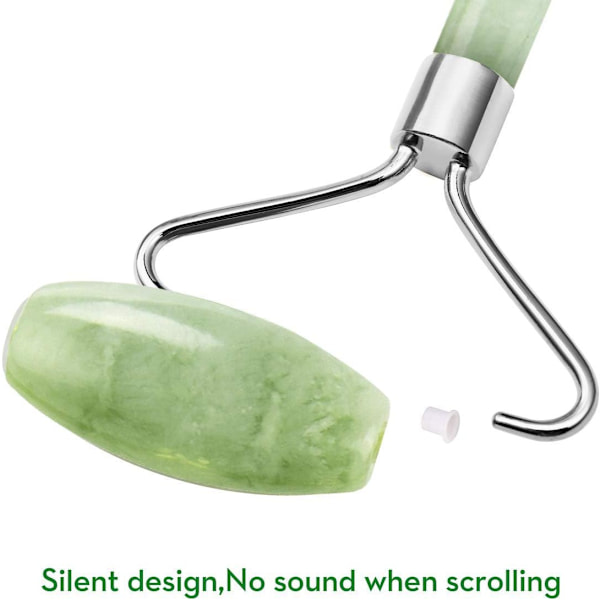 2025 Senaste Modell kimkoo Jade Roller och Gua Sha för Ansikte - 3 i 1 Kit med Ansiktsmassageverktyg, 100% Äkta Naturlig Jade Sten Anti