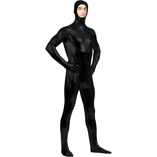2025 Senaste Modell Blank Spandex Öppen Ansikte Helkroppsdräkt Zentai Dräkt för Vuxna och Barn Svart Stor