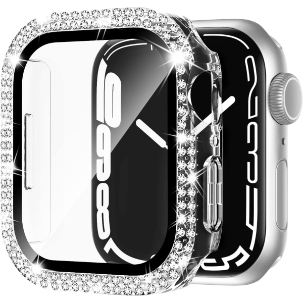 för Apple Watch Case Series 7/8 41mm med skärm i härdat glas