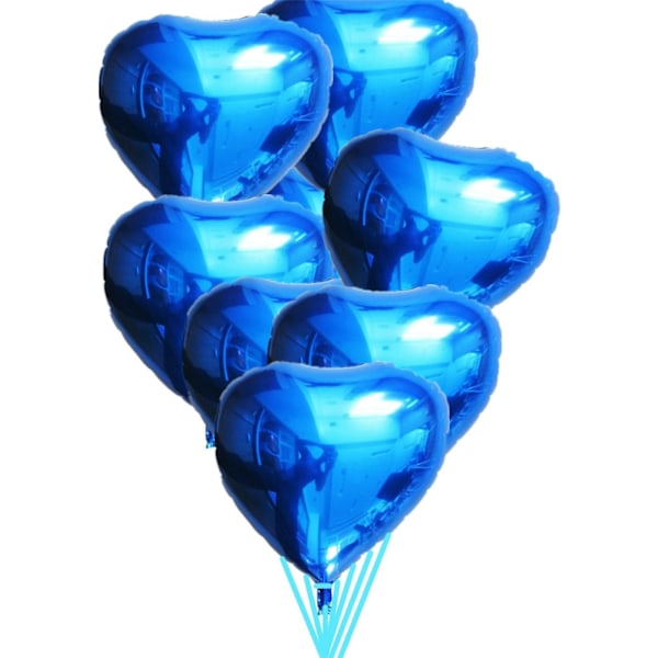 46 cm Blå Hjärta Folie Heliumballonger (10-pack) Alla Hjärtans Dag Bröllop Förlovningsdekorationer