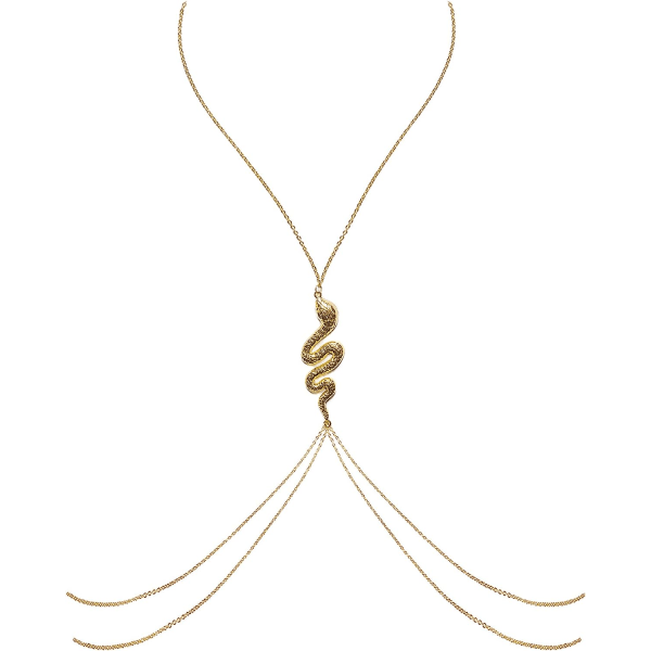 14K guld kroppskedja för kvinnor, sexig heta ormbikinikropp Snake Pendant size: 2 inch