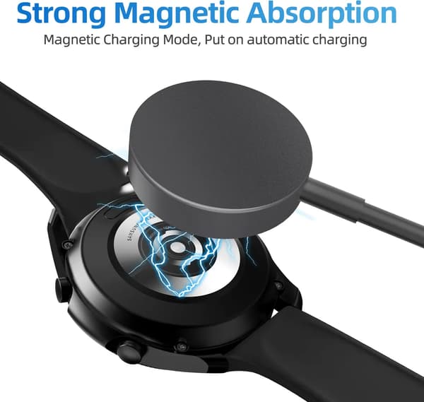 USB-C oplader til Samsung Galaxy Watch 3/4/5/6/7, Active 1/2 Sort