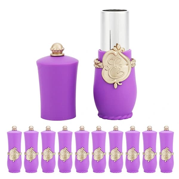 10 stk lilla DIY leppestift- og leppepomade-tomme tuber