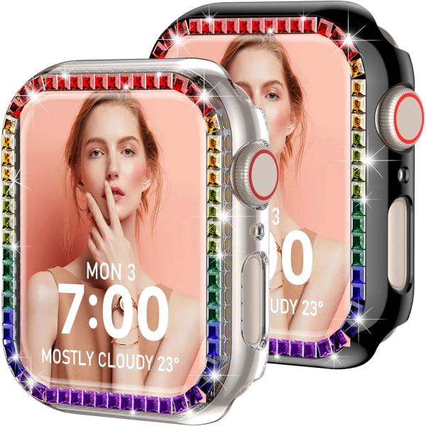 för Apple Watch Case 44mm Series 6/5/4/SE 2022, Multicolors Bling