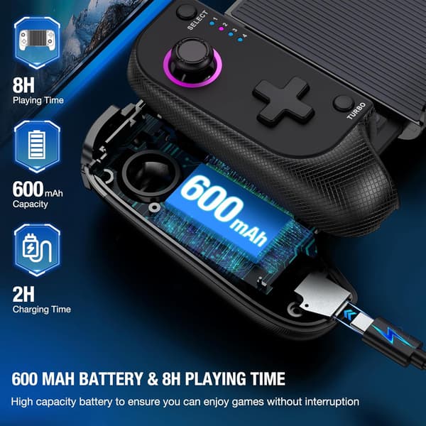 2025 Seneste Model Mobil Spilcontroller til iPhone/Android Trådløs spilcontroller Understøtter Telefoncover - Kompatibel med Xbox Game Pass