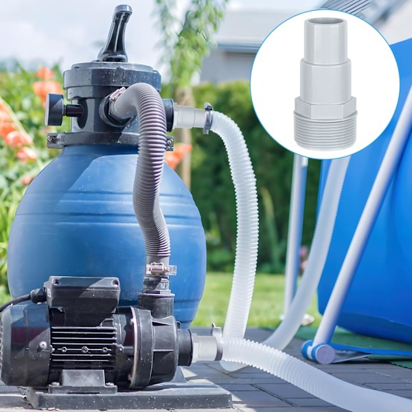 Högkvalitativt, helt nytt 4-pack Universal Combo Poolslangadapter 1-1/4\" eller 1-1/2\" Poolpumpslanganslutning Ersättning med klämmor