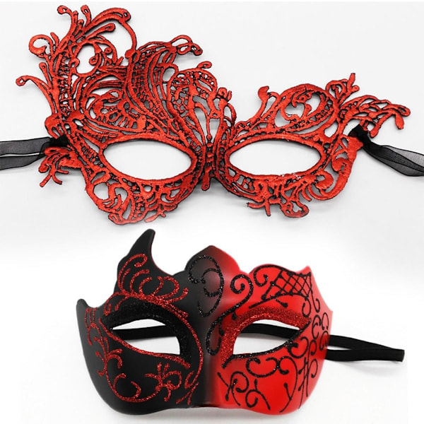 2025 Senaste Modell Maskeradmask för Par Spets Ögonmask Venetiansk Karneval Halloween Mask Fest Bal Mask Kostym Mardi G