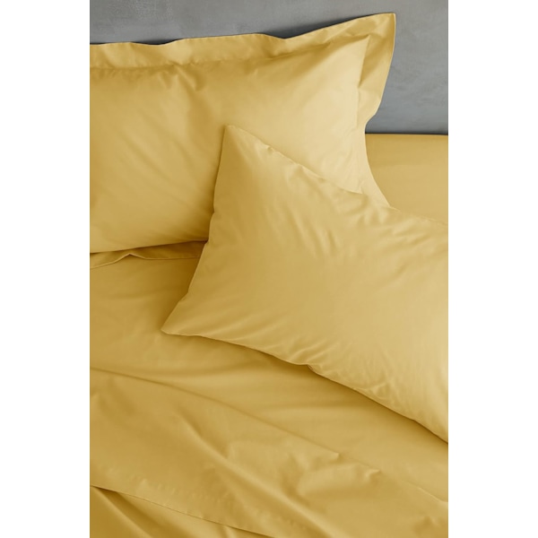 Enkla Strykbara Percale Standard Kuddfodral Par - Ockra Gult