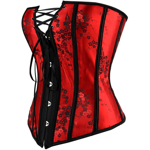 Underbust korsetter för kvinnor Bustier Stripe Plus Size Red-6180 S