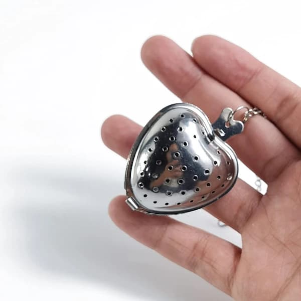 Hjerteformet tesil for løs te – Tesil i rustfritt stål, tekule, teinfuser