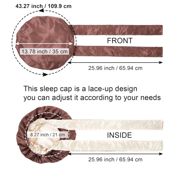 Satin Bonnet - Siden Sovhatt Halksäker Hårinpackning för Kvinnor Nattmössa