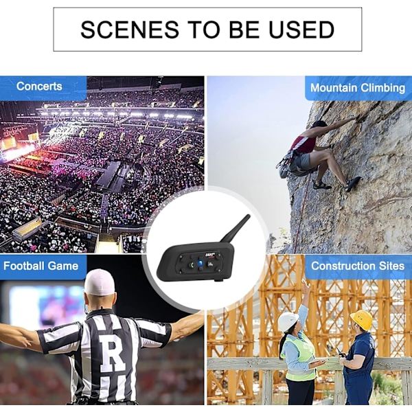 2025 Senaste Modell V6C Professionell Fotbollsdomare Bluetooth Intercom, 2 Personer Trådlöst Bluetooth Headset med Löpararmband
