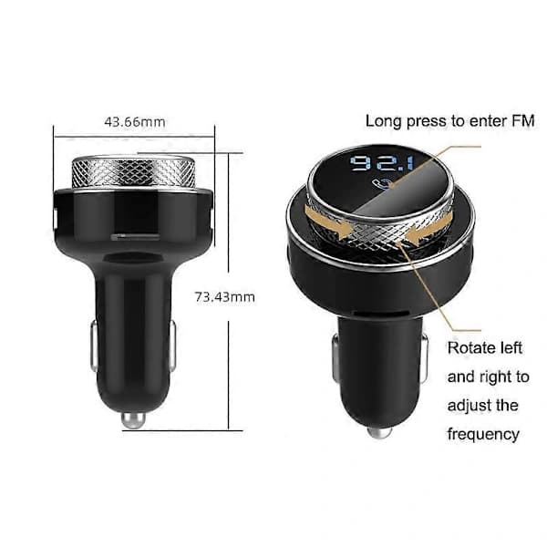 16 Bil Bluetooth MP3-spiller FM-sender QC3.0 Hurtiglading Billader