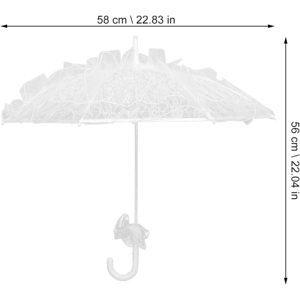 Vit Bröllops Spets Parasoll Bröllop Brud Parasoll Vit Parasoll Fotorekvisita för Bröllop Bröllopsdekoration - Storlek Small