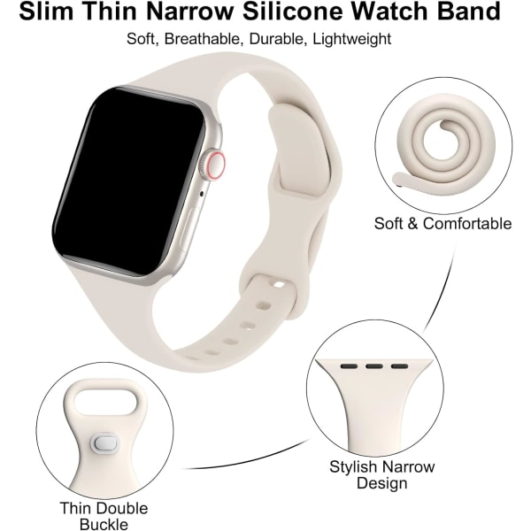 4-pack smala silikonband som är kompatibla med Apple Watch -band 38 mm 42 mm