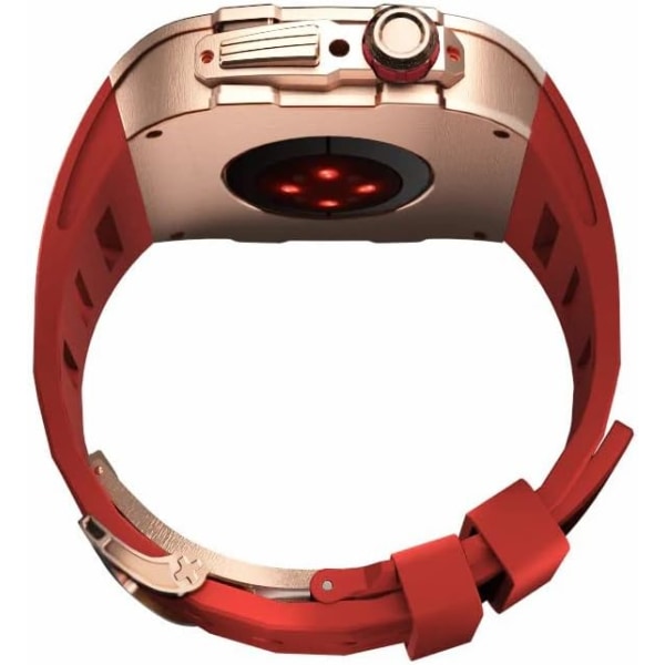 Rm mod-kit för Apple Watch Series 8 7 45 mm Metall Red Rosegold For 6 5 4 se 44MM