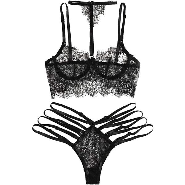 2025 Senaste Modell Underkläder Underkläder Gren Kvinnor Set Broderi BH Öppen G-String + Spets Tanga BH