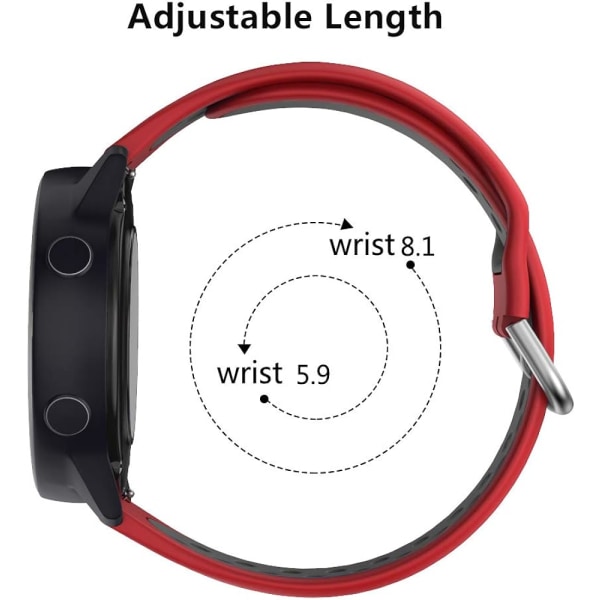 Kompatibel med Garmin Watch Band 20mm 22mm, klassisk mjuk silikon