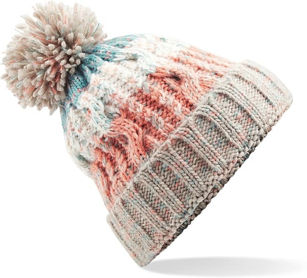Unisex Vuxna Korkskruv Stickad Pom Pom Mössa