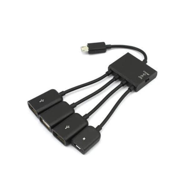 2-pack 4-portars USB OTG Hub Kabelkontakt Splitter för Android Dator PC Strömladdning