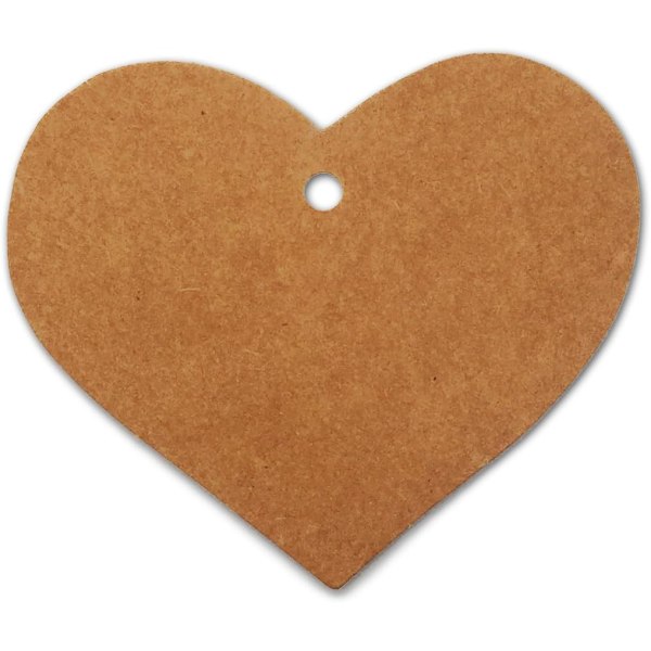2025 Senaste Modell 100 Hänglappar Hjärta med Jutesnören 30m (6 x 5,6 cm, Kraft) Kraft 6 cm