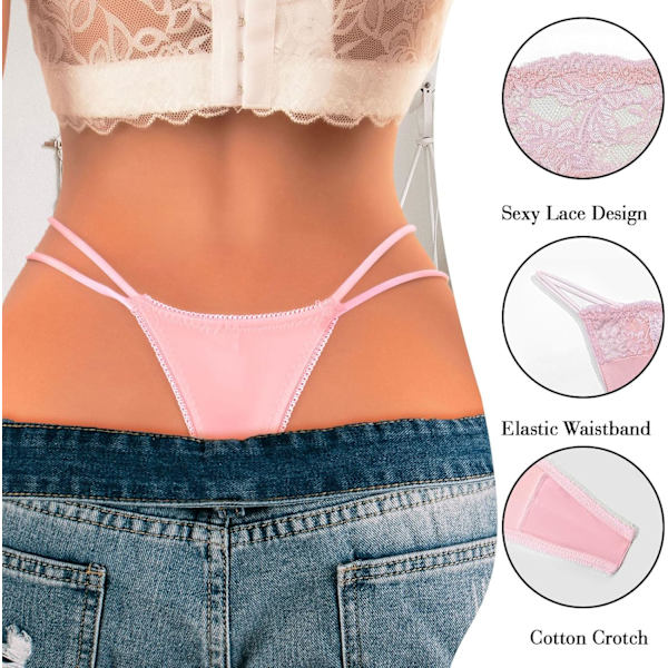 2025 Senaste Modell Sexiga Dam Trosor Underkläder G-String T-rygg Låg Midja Hipster Trosor A Kt259-rosa Stor
