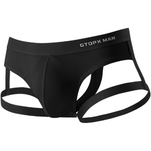 2025 Senaste Modell Herr Sexig Jock Strap Personlig Stringkalsong Underkläder Is-Silke Rem Herr U Konvex Påse Rolig Kalsong Underkläder Svart Medium