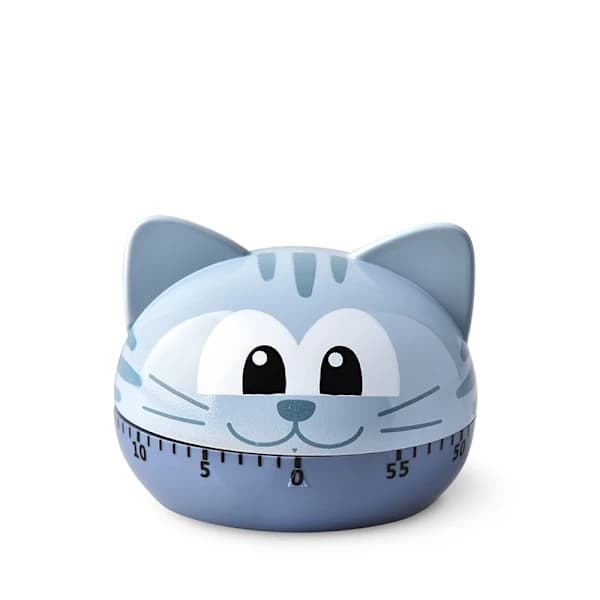 Køkkentimer med katte-design ABS, stålgrå
