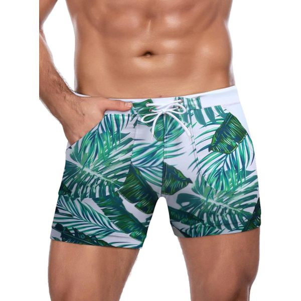 2025 Senaste Modell Herr Badbyxor Camo Snabbtorkande Herr Badshorts Trunkar med Fickor Pat2 X-Large