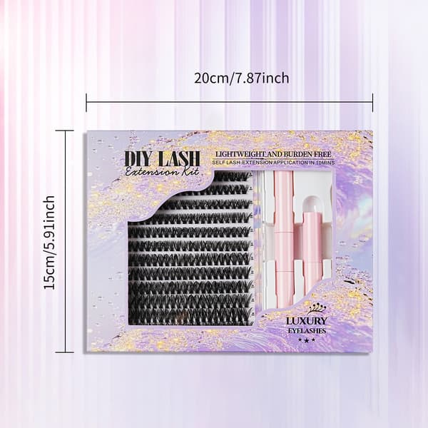 40P Wispy Eyelash Clusters 12 rækker 240 vipper CD Curl DIY Fluffy Natural Look Extensions Kit 40P