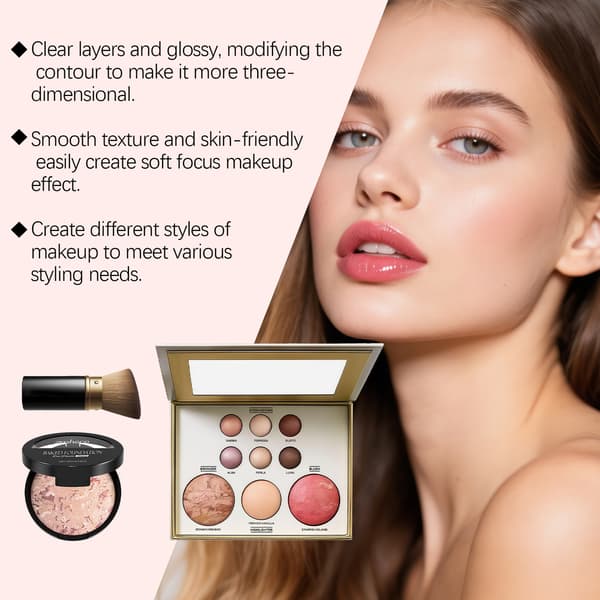 Makeup Palette Sæt 04# - Multifunktionelt Makeupværktøjssæt til Scenemakeup, Let Makeup, Nude Makeup, Bærbare Touch-ups
