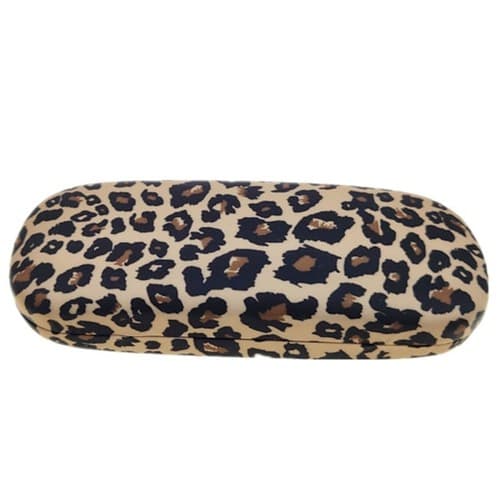 Brilleetui med leopardmønster