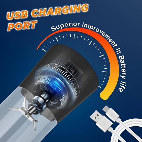 USB oppladbare minijuicekopper - personlige smoothieblendere (380 ml)