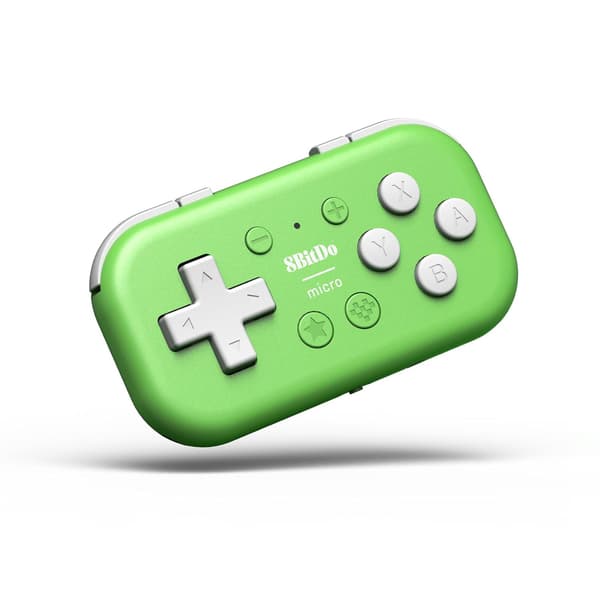 2025 Seneste Model Mikro Bluetooth Gamepad Lommeformat Mini Controller til Switch, Android og Raspberry Pi, Understøtter Keyboard Mode (Grøn)