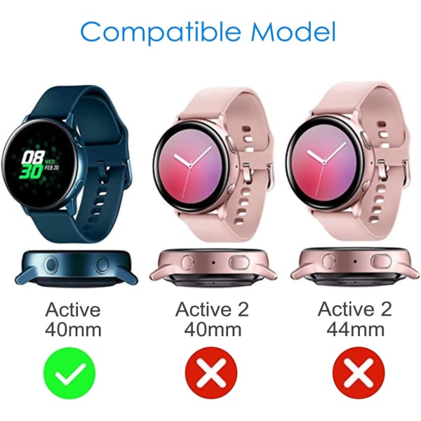 3-pack - case kompatibel med Samsung Galaxy Watch Active 40mm (ej